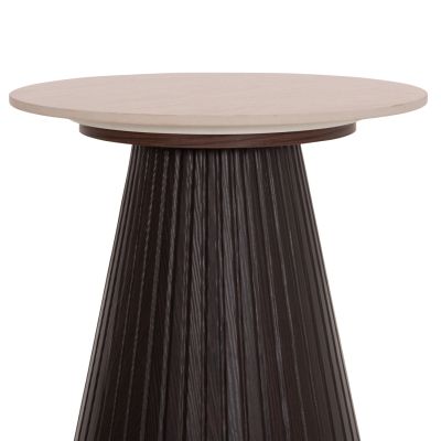SIDE TABLE CATER HM18322 CERAMIC TOP WITH TRAVERTINE STONE LOOK--MDF BASE Φ45x56Hcm.