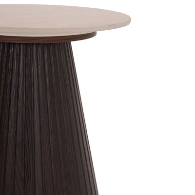 SIDE TABLE CATER HM18322 CERAMIC TOP WITH TRAVERTINE STONE LOOK--MDF BASE Φ45x56Hcm.