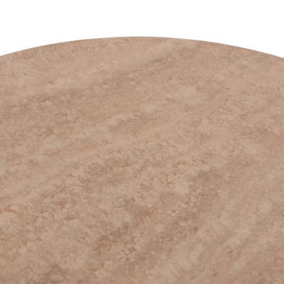 SIDE TABLE CATER HM18322 CERAMIC TOP WITH TRAVERTINE STONE LOOK--MDF BASE Φ45x56Hcm.