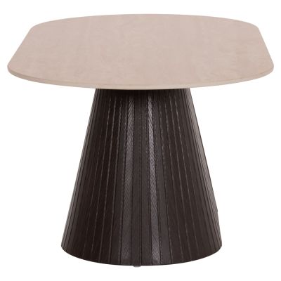 COFFEE TABLE OVAL CATER HM18321 CERAMIC TOP WITH TRAVERTINE STONE LOOK--MDF BASE 120x60x46H