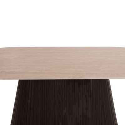 COFFEE TABLE OVAL CATER HM18321 CERAMIC TOP WITH TRAVERTINE STONE LOOK--MDF BASE 120x60x46H