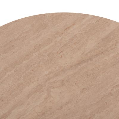 COFFEE TABLE OVAL CATER HM18321 CERAMIC TOP WITH TRAVERTINE STONE LOOK--MDF BASE 120x60x46H