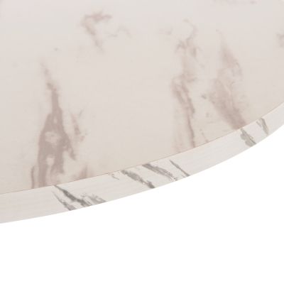 ROUND DINING TABLE ROLLO HM9421.11 MELAMINE IN WHITE MARBLE METAL LEG Φ90x74Hcm.