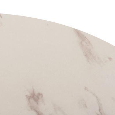 ROUND DINING TABLE ROLLO HM9421.11 MELAMINE IN WHITE MARBLE METAL LEG Φ90x74Hcm.