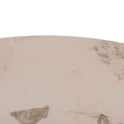DINING TABLE ROUND SEDAR HM18326 CERAMIC TOP--CREAM WHITE METAL LEGS Φ120x78Hcm.