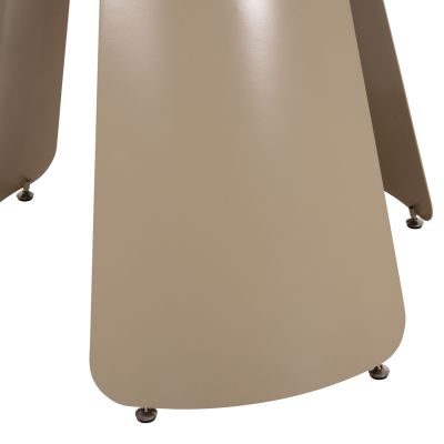DINING TABLE ROUND SEDAR HM18326 CERAMIC TOP--CREAM WHITE METAL LEGS Φ120x78Hcm.