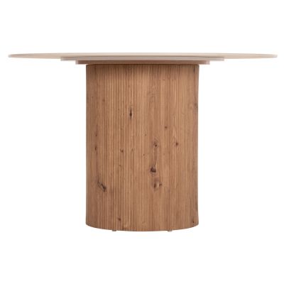 DINING TABLE TWIL HM18324 CERAMIC TOP IN TRAVERTINE STONE LOOK--MDF BASE Φ120x76Hcm.