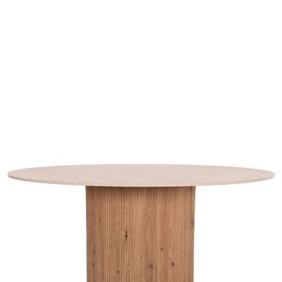 DINING TABLE TWIL HM18324 CERAMIC TOP IN TRAVERTINE STONE LOOK--MDF BASE Φ120x76Hcm.