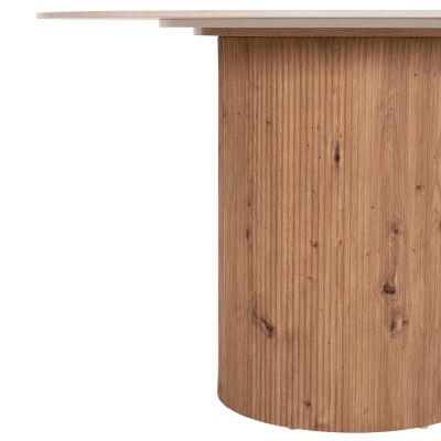 DINING TABLE TWIL HM18324 CERAMIC TOP IN TRAVERTINE STONE LOOK--MDF BASE Φ120x76Hcm.