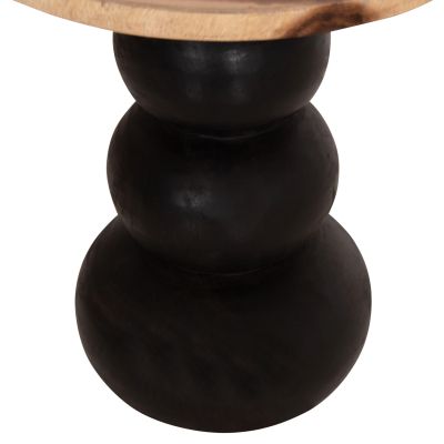 SIDE TABLE ROUND JACKY HM9890 SUAR WOOD IN NATURAL & BLACK Φ40x45.5Hcm.