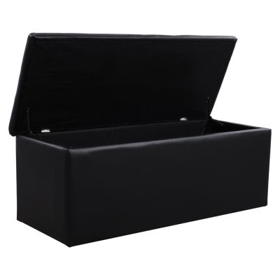 Stool PU with Storage Space Triscube Black HM223.01 121x51.5x50cm