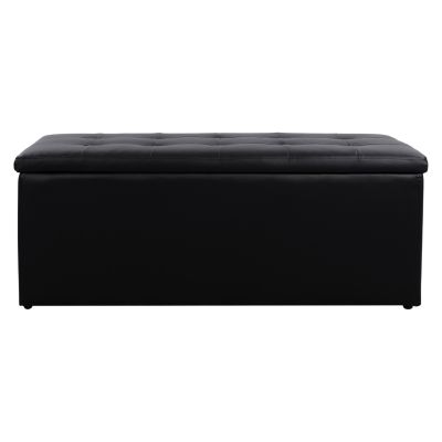 Stool PU with Storage Space Triscube Black HM223.01 121x51.5x50cm