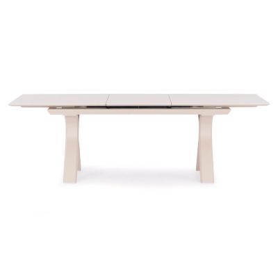 EXPANDABLE ALUMINUM DINING TABLE ANDROMEDA (S) SM6183 FRAME & SINTERED STONE TOP IN IVORY COLOR 180-240x100x76,5H