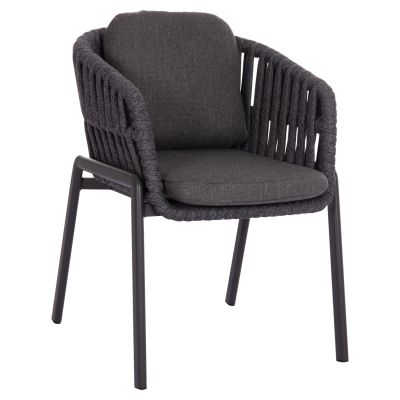 DINING ARMCHAIR EOS SM6212.01 DARK GREY ALUMINUM-STRAPS-OLEFIN FABRIC 65x62x80Hcm.