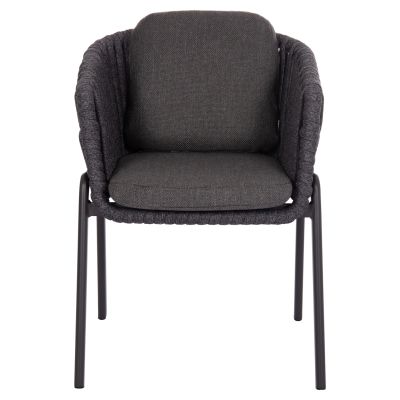 DINING ARMCHAIR EOS SM6212.01 DARK GREY ALUMINUM-STRAPS-OLEFIN FABRIC 65x62x80Hcm.
