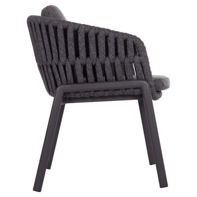 DINING ARMCHAIR EOS SM6212.01 DARK GREY ALUMINUM-STRAPS-OLEFIN FABRIC 65x62x80Hcm.