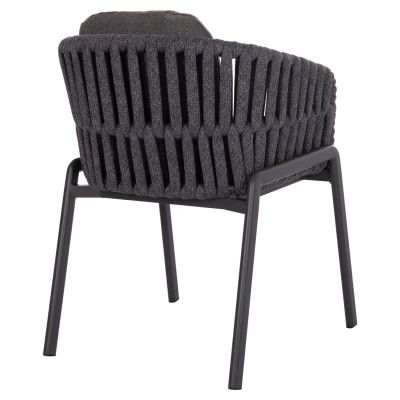 DINING ARMCHAIR EOS SM6212.01 DARK GREY ALUMINUM-STRAPS-OLEFIN FABRIC 65x62x80Hcm.