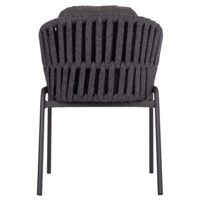 DINING ARMCHAIR EOS SM6212.01 DARK GREY ALUMINUM-STRAPS-OLEFIN FABRIC 65x62x80Hcm.