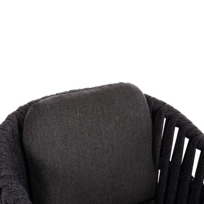 DINING ARMCHAIR EOS SM6212.01 DARK GREY ALUMINUM-STRAPS-OLEFIN FABRIC 65x62x80Hcm.