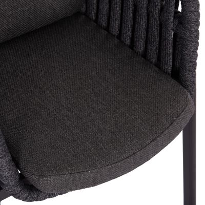 DINING ARMCHAIR EOS SM6212.01 DARK GREY ALUMINUM-STRAPS-OLEFIN FABRIC 65x62x80Hcm.