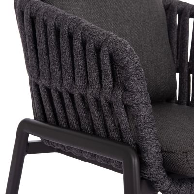 DINING ARMCHAIR EOS SM6212.01 DARK GREY ALUMINUM-STRAPS-OLEFIN FABRIC 65x62x80Hcm.