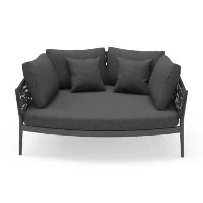 DAYBED 2-SEATER SERIES CAMELLIA SM6217.01 DARK GREY ALUMINUM-P.E.ROPE-OLEFIN 164x144x70Hcm.
