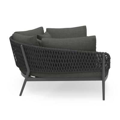 DAYBED 2-SEATER SERIES CAMELLIA SM6217.01 DARK GREY ALUMINUM-P.E.ROPE-OLEFIN 164x144x70Hcm.