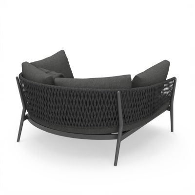 DAYBED 2-SEATER SERIES CAMELLIA SM6217.01 DARK GREY ALUMINUM-P.E.ROPE-OLEFIN 164x144x70Hcm.