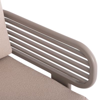 OUTDOOR LOUNGE SET 4PCS AURA SM6193.04 CHAMPAGNE COLORED ALUMINUM-OLEFIN FABRIC-ROCK BEAM TOP