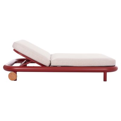 OUTDOOR DAYBED SERIES UTOPIA SM6238.05 ALUMINUM IN RED-OLEFIN FABRIC IN BEIGE 212x155x38Hcm.