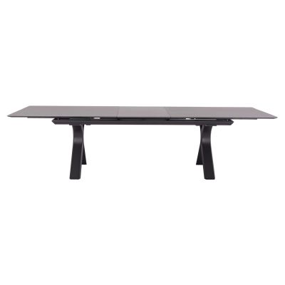 EXPANDABLE ALUMINUM DINING TABLE ANDROMEDA (L) SM6184.02 FRAME & SINTERED STONE TOP IN GREY COLOR 240-300x100x76.5H
