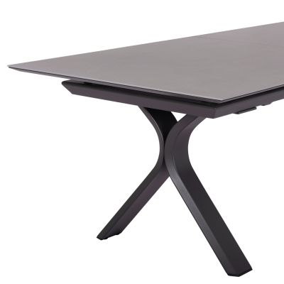 EXPANDABLE ALUMINUM DINING TABLE ANDROMEDA (L) SM6184.02 FRAME & SINTERED STONE TOP IN GREY COLOR 240-300x100x76.5H