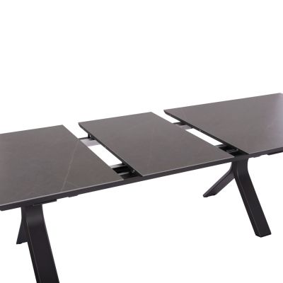 EXPANDABLE ALUMINUM DINING TABLE ANDROMEDA (L) SM6184.02 FRAME & SINTERED STONE TOP IN GREY COLOR 240-300x100x76.5H
