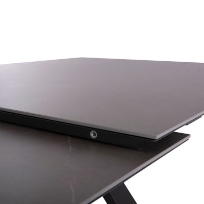 EXPANDABLE ALUMINUM DINING TABLE ANDROMEDA (L) SM6184.02 FRAME & SINTERED STONE TOP IN GREY COLOR 240-300x100x76.5H