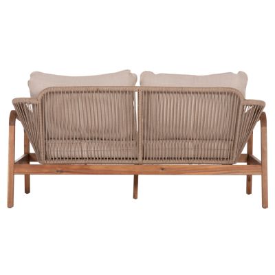 OUTDOOR 2-SEATER SOFA SERIES OASIS SM6225 ACACIA WOOD-ALUMINUM & ROPE IN BEIGE 156x82x73Hcm.