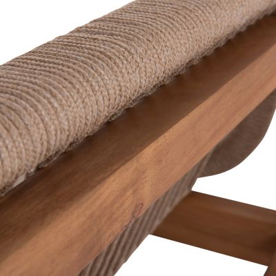 OUTDOOR 2-SEATER SOFA SERIES OASIS SM6225 ACACIA WOOD-ALUMINUM & ROPE IN BEIGE 156x82x73Hcm.