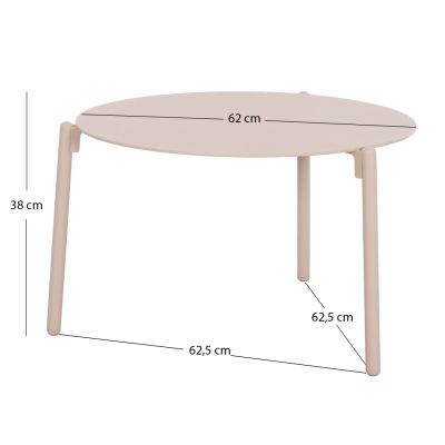 ΤΡΑΠΕΖΙ ALBERTA SM6357 ΑΛΟΥΜΙΝΙΟ ΣΕ ΚΡΕΜ 62,5x62,5x38Υεκ.