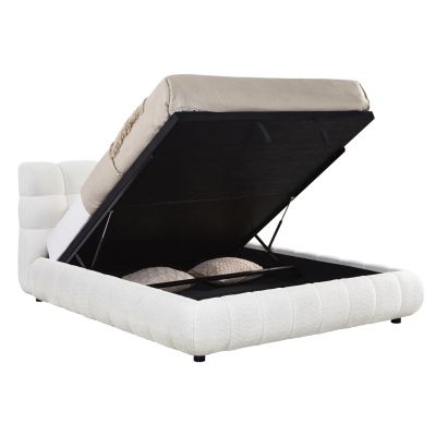 ΚΡΕΒΑΤΙ ΔΙΠΛΟ ΜΕ ΑΠΟΘ.ΧΩΡΟ BUBBLE SM725.02 ΛΕΥΚΟ CHENILLE ΥΦΑΣΜΑ--ΣΤΡΩΜΑ 160x200εκ