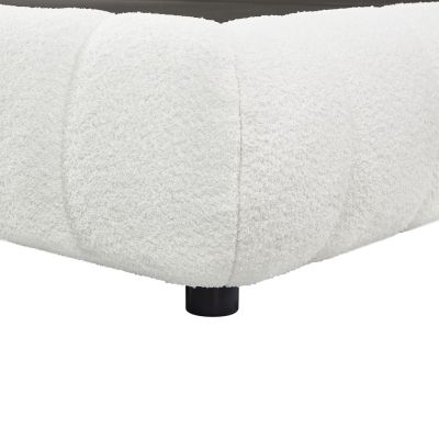 ΚΡΕΒΑΤΙ ΔΙΠΛΟ ΜΕ ΑΠΟΘ.ΧΩΡΟ BUBBLE SM725.02 ΛΕΥΚΟ CHENILLE ΥΦΑΣΜΑ--ΣΤΡΩΜΑ 160x200εκ