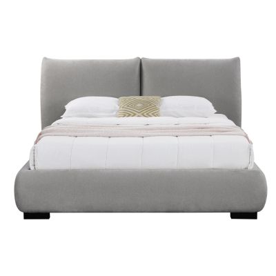 ΚΡΕΒΑΤΙ ΔΙΠΛΟ ΜΕ ΑΠΟΘ.ΧΩΡΟ NUVIA SM728.01 ΓΚΡΙ FAUX FUR ΥΦΑΣΜΑ--ΣΤΡΩΜΑ 160x200εκ