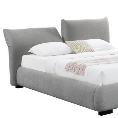 ΚΡΕΒΑΤΙ ΔΙΠΛΟ ΜΕ ΑΠΟΘ.ΧΩΡΟ NUVIA SM728.01 ΓΚΡΙ FAUX FUR ΥΦΑΣΜΑ--ΣΤΡΩΜΑ 160x200εκ