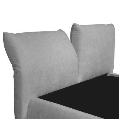 ΚΡΕΒΑΤΙ ΔΙΠΛΟ ΜΕ ΑΠΟΘ.ΧΩΡΟ NUVIA SM728.01 ΓΚΡΙ FAUX FUR ΥΦΑΣΜΑ--ΣΤΡΩΜΑ 160x200εκ