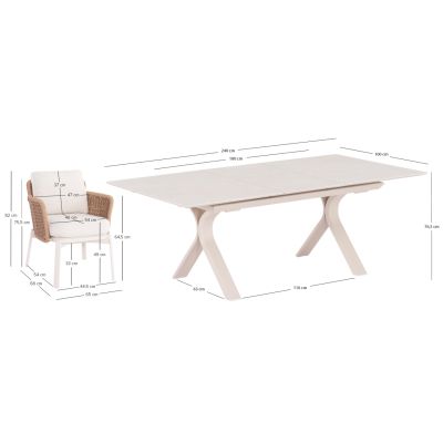 ΣΕΤ ΤΡΑΠΕΖΑΡΙΑΣ 7TMX ANDROMEDA (S) SM21246 ΑΛΟΥΜΙΝΙΟ-SINTERED STONE ΜΠΕΖ & ΕΚΡΟΥ