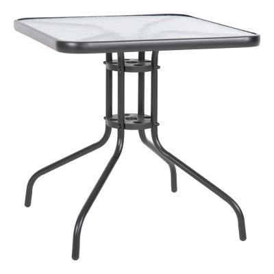 ВЪНШНА МАСА КВАДРАТНА FIGO HM5036.01 СИВ МЕТАЛНО-СТЪКЛЕН ПЛОТ 70Χ70Χ72Hcm