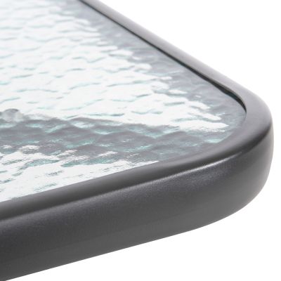 OUTDOOR TABLE SQUARE FIGO HM5036.01 GREY METAL-GLASS TABLETOP 70Χ70Χ72Hcm