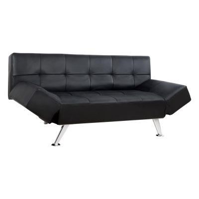 Диван/Легло HM3001.02 Thom със сгъваеми рамена Черно PU 189x93x82 см