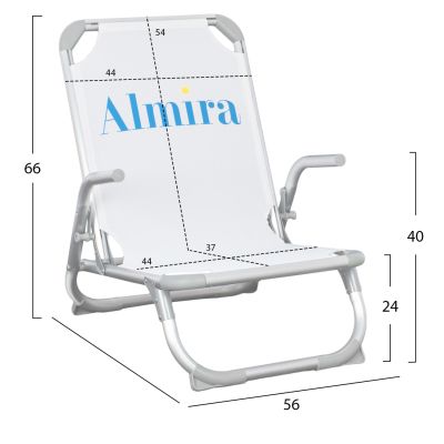 Chair for the beach HM5053.03 Heavy type White Aluminum 56x70x66cm.