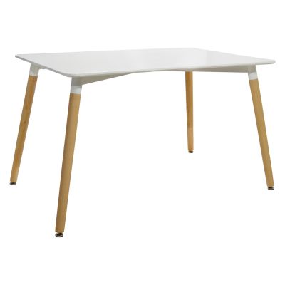 Kitchen Table HM008.01 MINIMAL,White MDF, legs BEECH