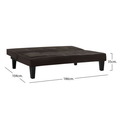 Диван/Легло 3 места HM3002.04 Кафяв PU с детайли 186x90x82
