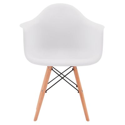 Armchair with wooden legs and white seat Mirto HM005.01 64x60x81 cm